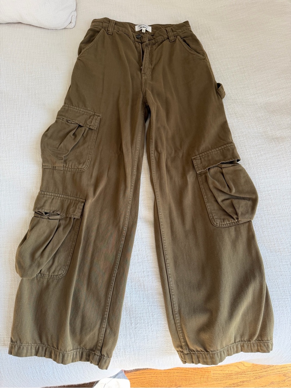 Reformation Olive Green Cargo Pants with Utility Pockets